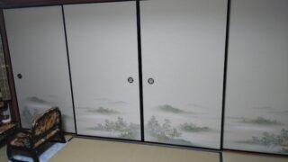 高槻市西五百住　襖糸入り　障子網戸張替え　リピーター様です(^^♪
